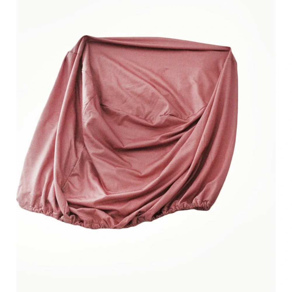 Dusty Rose Spandex Fitted Cocktail Table Cover Elastic Bottom 20x21 Inch